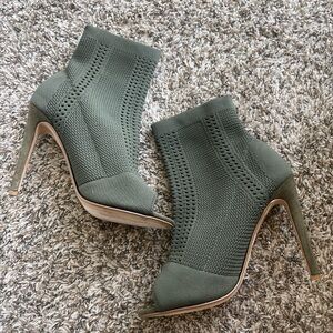 Cape Robbin Green Knit Ankle Boots